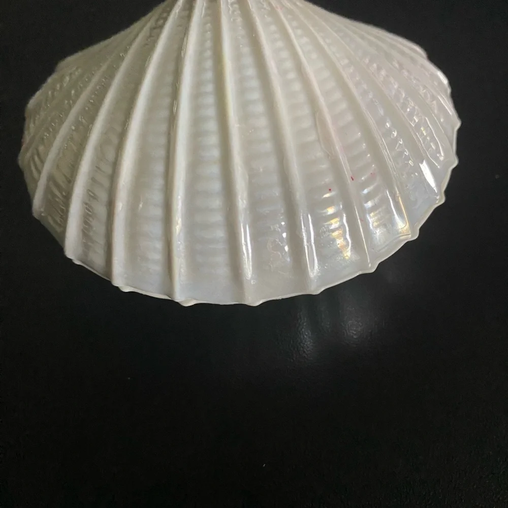 Vintage Ceramic Iridescent 4” Mini Shell-Shaped Scalloped Candle Holder